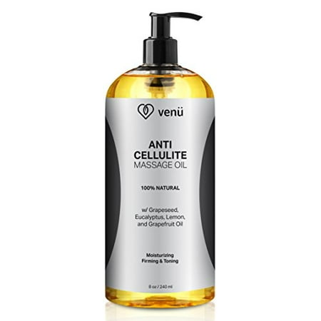 Deep Massage Oil Anti Cellulite Massage Oil and Treatment -100% All Natural Deep Penetrative Formula Firms, Tightens, and Tones Skin and Helps Breaks Down Fat Tissue - Regenerates and Moisturizes - By Venu ()