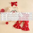 thumbnail image 4 of HCNTES Girls Clothes Newborn Baby Girls Outfits Girl Letter baby first christmas Romper Jumpsuit Bodysuit Bowknot Pants Set 0 3 6 9 12 18 Months Fall Winter Clothes, 4 of 6
