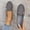 Gray, variant on Women's Solid Round Toe Low Cut Slip On Flats, Lazy Comfortable Work Daily Casual Flat Shoes Hot Pink 35