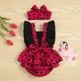 thumbnail image 3 of Mercatoo Baby Girl Clothes Ruffle Jumpsuit Clothes Outfit Baby Girls Romper+Headband Dot Baby Girl Summer Clothes 3 to 6 Months, 3 of 9