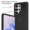 thumbnail image 3 of I-HONVA For Samsung Galaxy S25 Ultra Case Compatible with MagSafe,3-Layer Military Grade Drop Protection Anti-Slip Rugged Shockproof Dustproof Protection 6.8 inch Phone Case,Full Black, 3 of 7