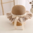 thumbnail image 2 of QHFBli Little Girl Kids Breathable Summer Straw Hat Foldable UV Protection Bowknot Wide Brim Floppy Beach Sun Visor Hats One Size, 2 of 4