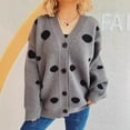 thumbnail image 1 of Hot6sl Womens Knitted Cardigan Sweater Jacket V-neck Sweater, 1 of 6