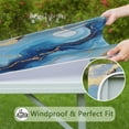 thumbnail image 6 of Blue Marble Gold Line Pattern Square Fitted Tablecloth with Elastic Edge,Square Table Cover,Washable Elastic Table Cover for Home Kitchen Party Decor 34"x34", 6 of 6