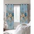 thumbnail image 3 of Beach Coastal Blue Blackout Curtains 84 Inches Long, Nautical Shell Starfish Coral Summer Thermal Insulated Black Out Curtains, Darkening Window Curtain for Bedroom Living Room 52"x84" 2 Panels, 3 of 9