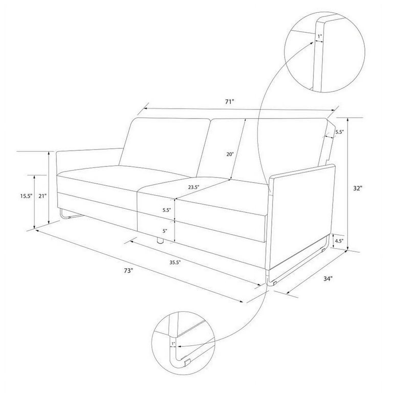Dhp pembroke 2024 convertible futon
