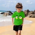 thumbnail image 3 of Hauts à Manches Courtes Mignons pour Femmes, T-Shirt Décontracté à Imprimé Couleur Unie, 1 Pce, 3 of 7
