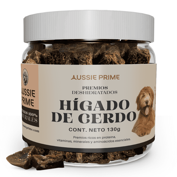 Premios de Higado de Cerdo Deshidratado 130 gr Premios para Perro AUSSIE PRIME