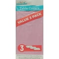 Light Pink Plastic Party Tablecloths, 108 x 54in, 3ct, Way To Celebrate