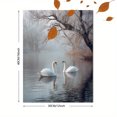 thumbnail image 3 of Misty Winter Lake Swans Canvas Print, Tranquil Nature Wall Art for Living Room Bedroom Dining Room Office Hallway Hotel Cafe Decor, 3 of 8