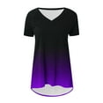 thumbnail image 4 of Giftesty Blouses for Women Dressy Casual Fashionable Women's Summer Printing V Neck T-shirt Short Sleeved Casual Tops, 4 of 5