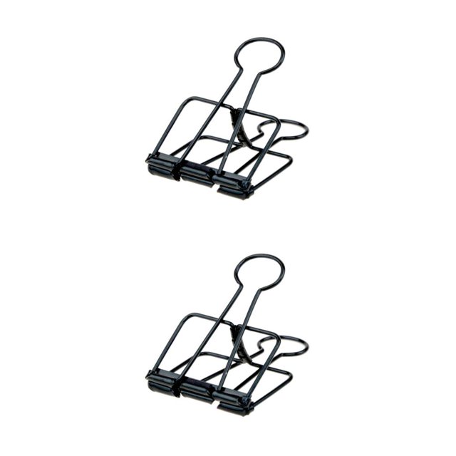 stanreset 1/2/3 20 Pieces Metal Paper Clip Anti-rust Unfading Solid Color Replacement Home Office File Examination Papers Clips Black 25mm 2PCS