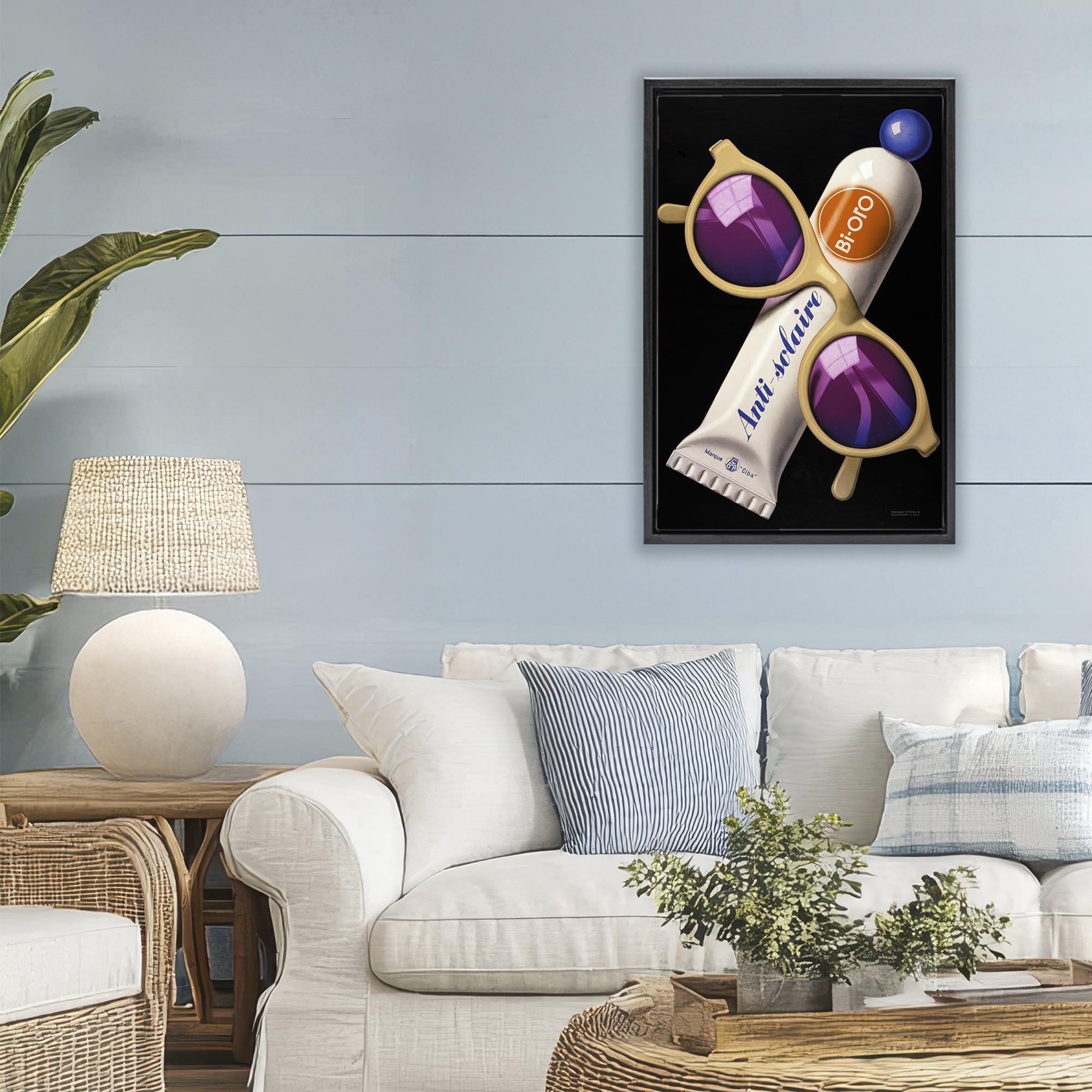 Stupell Industries Sunblock & Sunglasses Black Framed Floater Canvas Wall Art, design by Print Collection