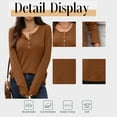 thumbnail image 5 of Mengpipi Women’s Henley Tops Fall Spring Long Sleeve Button Neck Waffle Knit Casual Lightweight Pullover Shirts S-2XL, 5 of 7