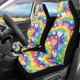 thumbnail image 2 of POLERO Breathable Auto Seat Covers for SUV, High Back Washable Vehicle Seat Covers Polyester Fabric 2 Pcs, Rainbow Heart Pattern, 2 of 13