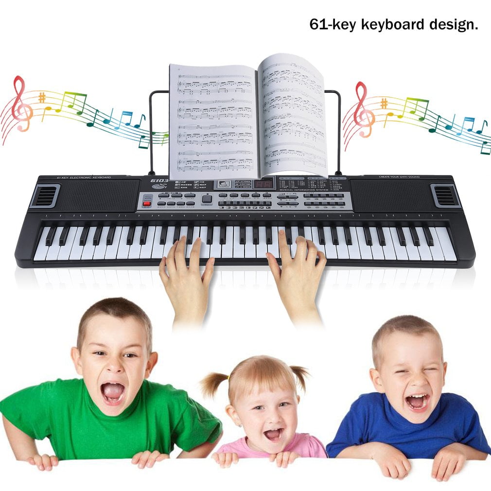 61 Key Music Key Board Children Electronic Organ Teaching Learning Electronic Piano With Music Note Stand US Plug by