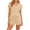 Khaki, variant on Womens Short Sleeve Round-Neck Blouses & Shirts Set Solid Color Pocket Stretch Waist Drawstring Summer 2 Piece Shorts Set