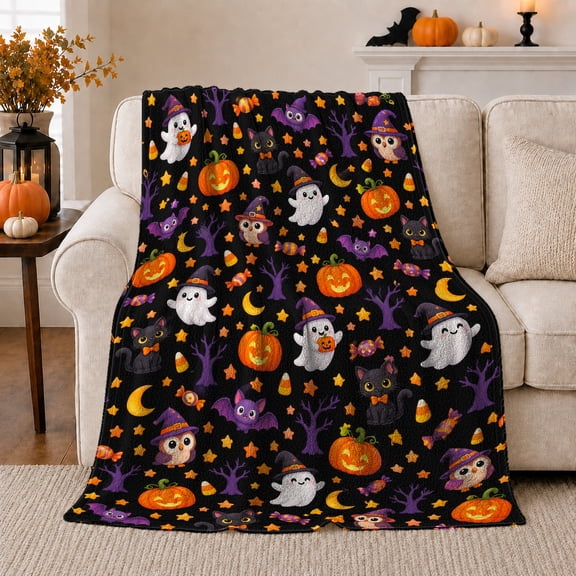 Cute autumn celebration Characters Kawaii-Inspired Cartoon, Warm Flannel Blanket for Living Room and Reading Nook, Festive autumn celebration Scene, Animal Lovers autumn celebration Gift