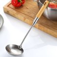 thumbnail image 5 of JGJJUGN Stainless Steel Wooden Handle Spoon Cooking Utensil Durable Large Soup Spoon Easy to Clean for Household Kitchen Use, 5 of 7