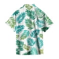 thumbnail image 6 of Dresfit Men's Hawaiian Shirts Button Down Short Sleeve Polo Shirt 2026 Summer Graphic Holiday Aloha Shirt Funny Loose Big and Tall Beach Mokaloha Shirt Light Blue S, 6 of 8