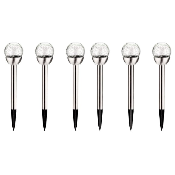 6 Pcs Lumières Solaires Extérieures pour Cour, Boules de Verre Fissurées à DEL, Lumières Solaires d'Halloween pour Sentier