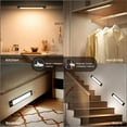 thumbnail image 4 of VST 72 LEDs Motion Sensor Lights Indoor 3 Color Temps, Dimmable Under Cabinet Lighting, 1800mAh Rechargeable Step Light, Magnetic Cordless Night Light for Stair, Wardrobe, Kitchen 2 Pack, Black, 4 of 7