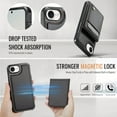 thumbnail image 3 of Magnetic 2 in 1 Detachable for iPhone 16e, Compatible with Magsafe Case with Card Holder, for Women Men PU Leather RFID Blocking Flip Kickstand Credit Slots for iPhone 16e, Black, 3 of 12
