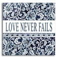 thumbnail image 1 of Epic Art 'Love Never Fails Navy' by Cindy Jacobs, Acrylic Glass Wall Art, 24"x24", 1 of 8