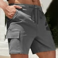 thumbnail image 4 of Fashion YLSDY Womens Cargo Hiking Shorts Summer Running Drawstring Big and Tall Summer Cargo Shorts with Pockets Gray M, 4 of 8