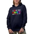 thumbnail image 2 of I Love My Kinders, Kindergarten School Teacher, Navy Blue Hooded Sweatshirt or Hoodie, 3XL, 2 of 5