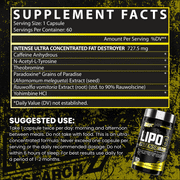 Nutrex Supplement Lipo-6 Intense UC The Extreme Thermogenic Fat Burner 60 Count
