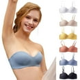 thumbnail image 2 of Women Wireless Strapless Bra Solid One-pieces Gather Thin Brassiere Top, 2 of 8