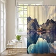 thumbnail image 2 of 4 Pcs Science Fiction Shower Curtain Sets with Rugs for Bathroom Decor,Astronaut Space Bathroom Shower Curtain Sets,Solar Eclipse Bathroom Sets with Shower Curtain and Rugs, 2 of 7