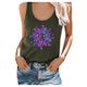 thumbnail image 2 of ICHUANYI Clearance Women's Fashion Loose Sun Series Printed Sleeveless Tank Blouse(Army Green, XL) ICHUANYI WER2023081400362, 2 of 6