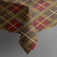 thumbnail image 3 of Brown Red Yellow Plaid Checkered Pattern Rectangle Tablecloth 60"x84",Waterproof Polyester Rectangle Table Cloth, Wipeable Spillproof Polyester Tablecloth for Dining, Camping, Indoor and Outdoor, 3 of 5