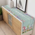 thumbnail image 4 of Easter Bunny Gnomes Table Runner - 120 Inch Long, Kitchen Dining Table Runner Dresser Scarves, Spring Easter Eggs Floral Teal Wood Farmhouse Decor for Coffee Tables Wedding Party Banquet, 4 of 8