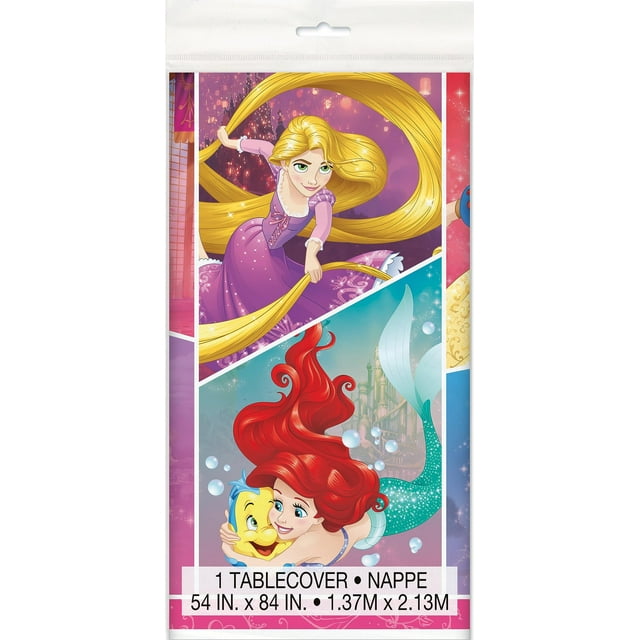 Mantel único de plástico con diseño de princesa Disney, 137 cm x 213 cm