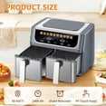 thumbnail image 2 of Casabay Dual Basket Air Fryer, 9.5 Qt Large Capacity Oven, 10-in-1 Functions, 1700W Touch Screen Dual Zone Temperature Control & Timer for Baking, Roasting, Reheating, Gray, 2 of 8