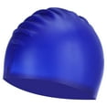 thumbnail image 1 of Gorros de natación de silicona Uxcell unisex, gorros de piscina antideslizantes, impermeables y elásticos, color azul oscuro, 1 of 6