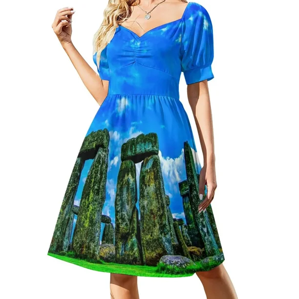 fwc 0990 sthenge Vestido de manga corta para mujer Vestidos sueltos elegantes Vestido para mujer