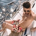 thumbnail image 2 of luoweisi Men's Beach Shorts Quick Dry Swim Trunks with Mesh Lining Rose and Leopard XL, 2 of 5