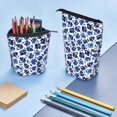 thumbnail image 5 of Lsque Blue Ink Flowers Pattern Telescopic Pencil Bag Pen Holder Stationery Case, Stand-up Retractable Transformer Bag Organizer, 5 of 6