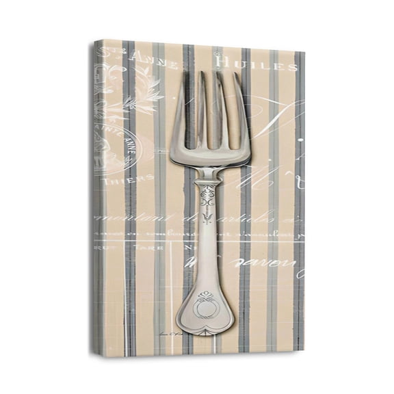 Vintage Style Kitchen Wall Art Retro Kitchenware Canvas Prints for Home & Restaurant Decor (12x16inch)