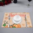 thumbnail image 2 of EREHome Thanksgiving Day Pumpkin Placemat Plate Holder Set of 4, Table Mats Protector 12x18 inch, 2 of 5