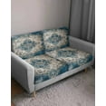 thumbnail image 3 of Blue Boho Floral Sofa Couch Cushion Covers Washable, Removable Stretchable Sectional Couch Covers, Vintage National Flower Slipcovers for L & T Shape Sofa Furniture Protector S Size 3 pcs, 3 of 7