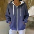 thumbnail image 2 of Women’s Zipper Hoodies Lightweight Long Sleeve Sweatshirt Comfy Soft Fashion Fall Jackets for Women with Pockets, 2 of 8
