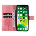 thumbnail image 3 of Wallet Case for iPhone 14 6.1" 2022, Allytech Embossed Tree&Cat PU Leather and TPU Bumper Anti-Shock Drop Proof Hand Strap Case for iPhone 14 5G, Pink, 3 of 8