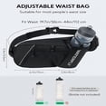 thumbnail image 3 of WATERFLY Unisex with Bottle Holder Running Walking Hiking Nylon Fanny Pack Waist Bag,Black, 3 of 7