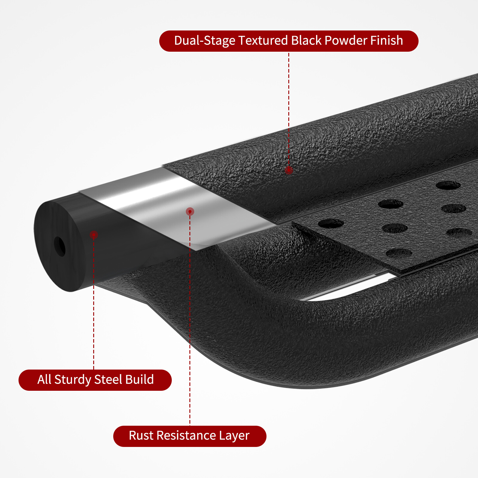 Running Boards for 2007-2021 Toyota Tundra CrewMax Cab Drop Side Step Nerf Bars