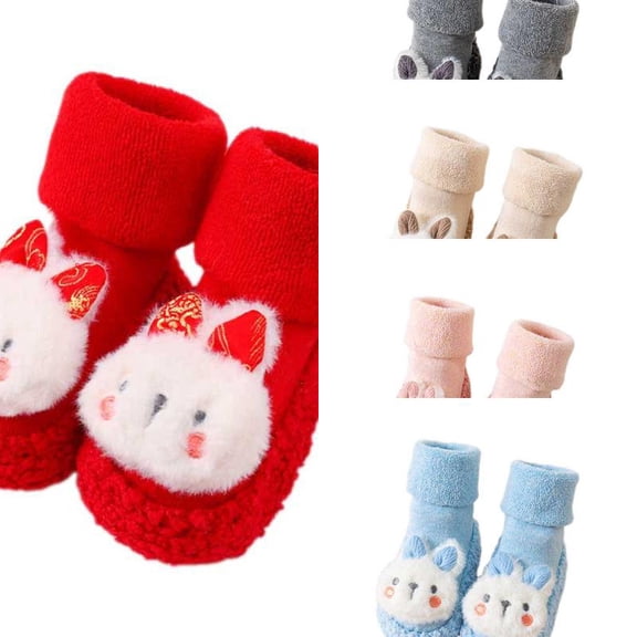 Wdgfv Baby Boy Girls Toddlers Indoor Animals Slipper Shoes Antislip Socks Booties First 6-12 Months